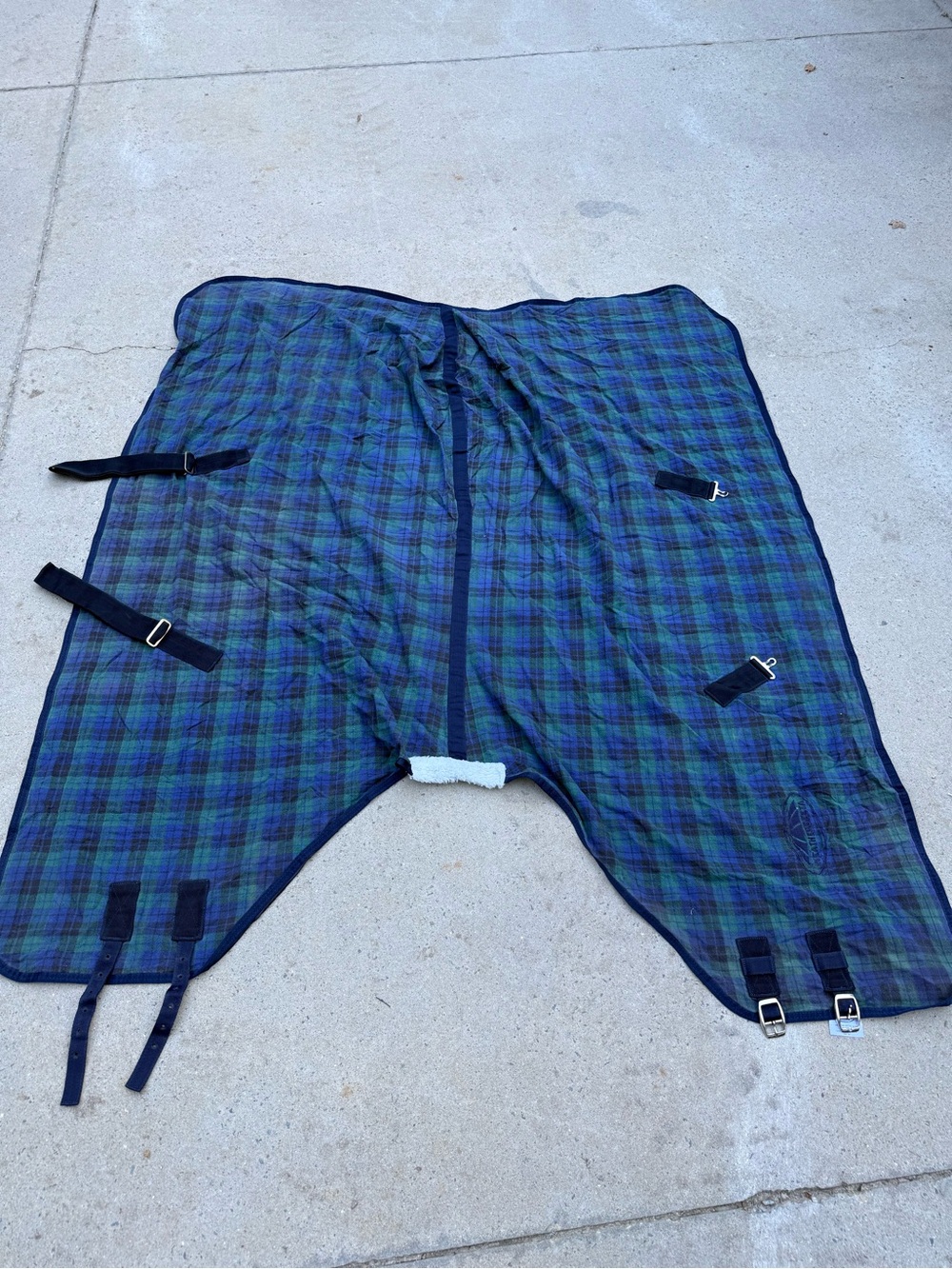 Weatherbeeta stable sheet cotton Navy and Green Plaid size 72